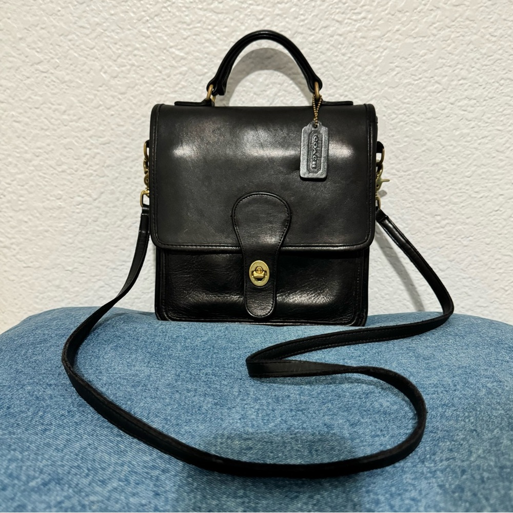 Coach Station Bag - vintage designer shoulder / crossbody leather bag 5130 Black